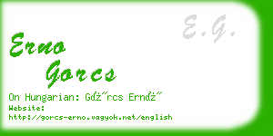 erno gorcs business card